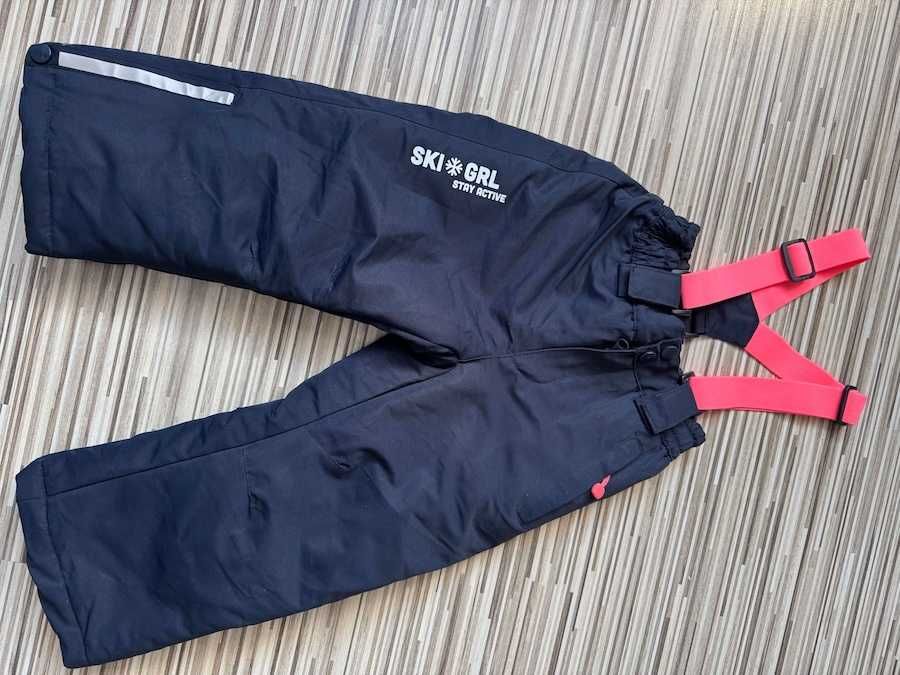 spodnie narciarskie z szelkami dla dziewczynki, roz. 98, 5 10 15
