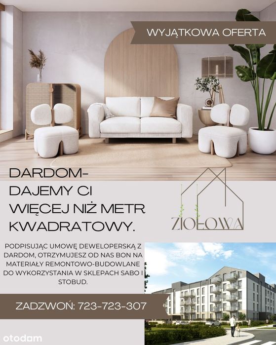 Nowe 3-pokojowe mieszkanie – Nowa Ziołowa, Augustów – 53,33 m2
