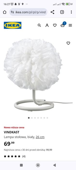 Vindkast nowa lampa lampka stołowa nocna ikea