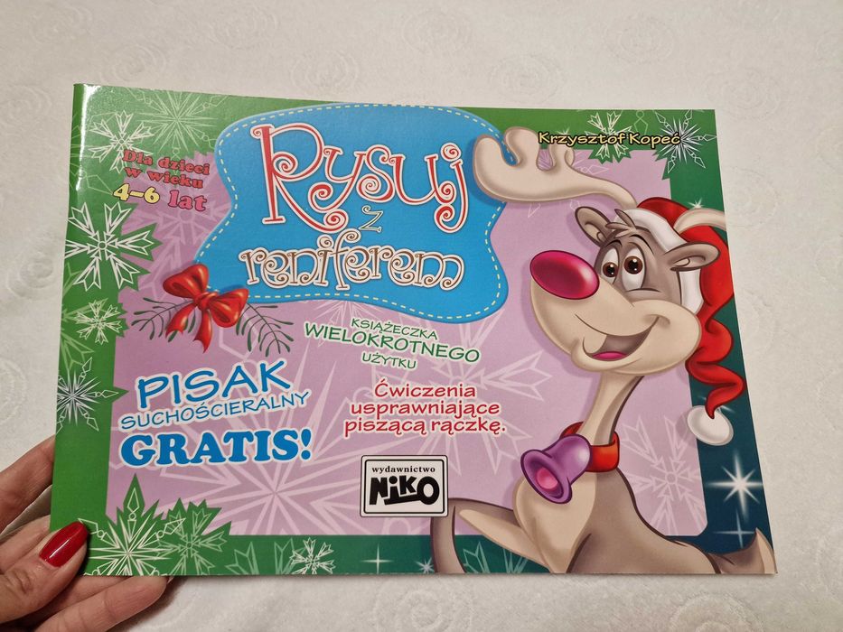 Książeczka do ćwiczeń grafomotorycznych "Rysuj z reniferem"