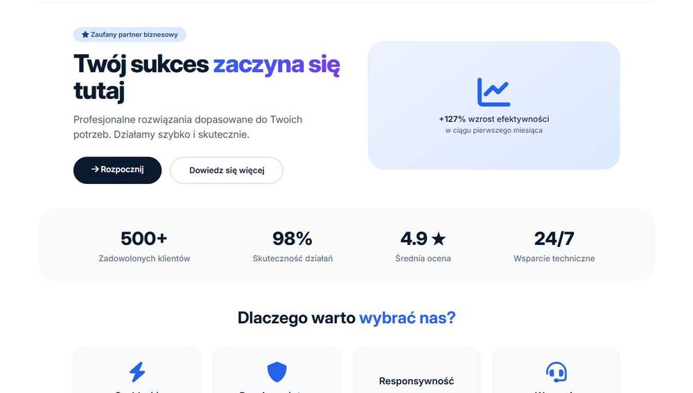 Nowoczesna strona internetowa dla Twojej firmy — od 399 zł