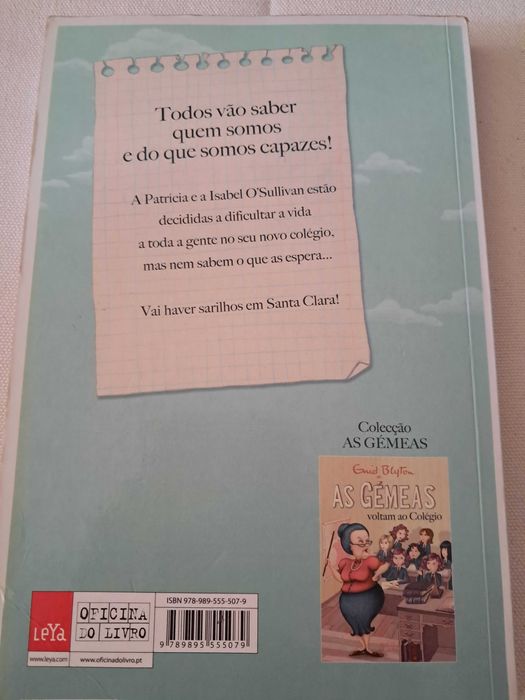 2 livros" As gémeas no Colégio de Santa Clara"