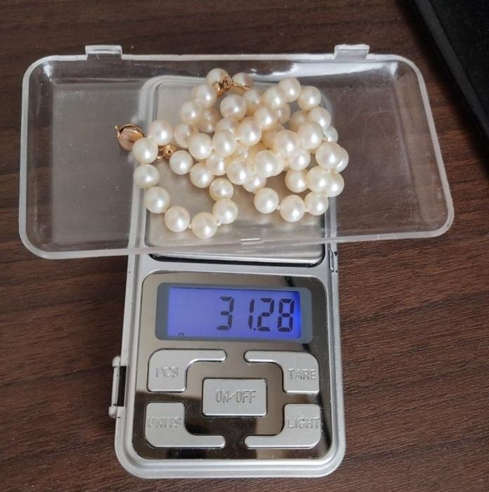 Ожерелье с жемчуга, золотая застёжка, 585 проба, 49 см