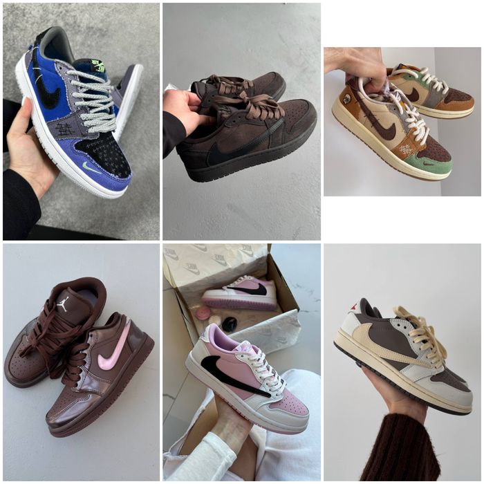 р36-45 Кросівки Nike Air Jordan 1 Retro Low Travis Scott