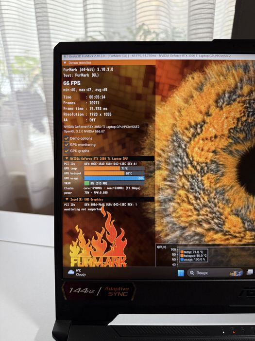 ‼️Asus Tuf F15‼️144Hz/RTX3050Ti-4GB/512GB/16GB/Гарантия 30д.