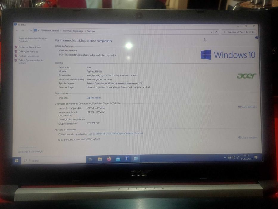 Portátil Acer A515-51G