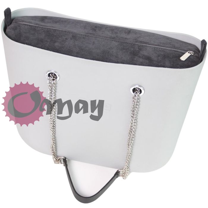 GRAFITOWY organizer OBAG STANDARD welur grafit 2 kieszenie wkład OMAY