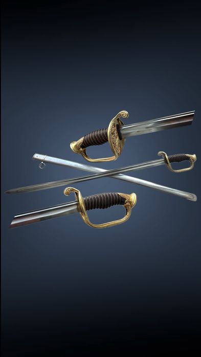 Антикварна зброя шабля кортик шашка тесак кинжал шпага палаш сабля меч