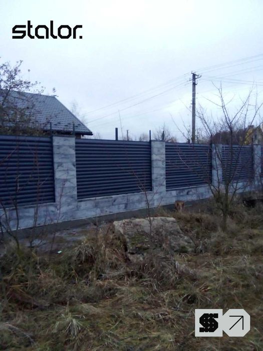 Паркан Жалюзі Ранчо.  Штахетник.  Огорожа  Ворота Відкатні розпашні