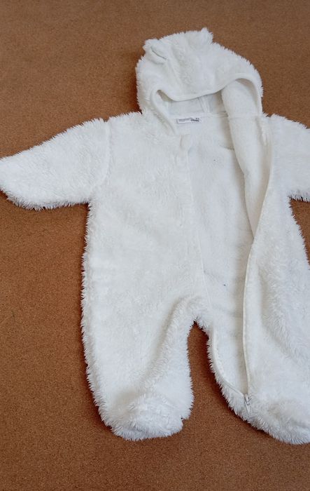 Kombinezon zimowy niemowlęcy 62 biały na zamek