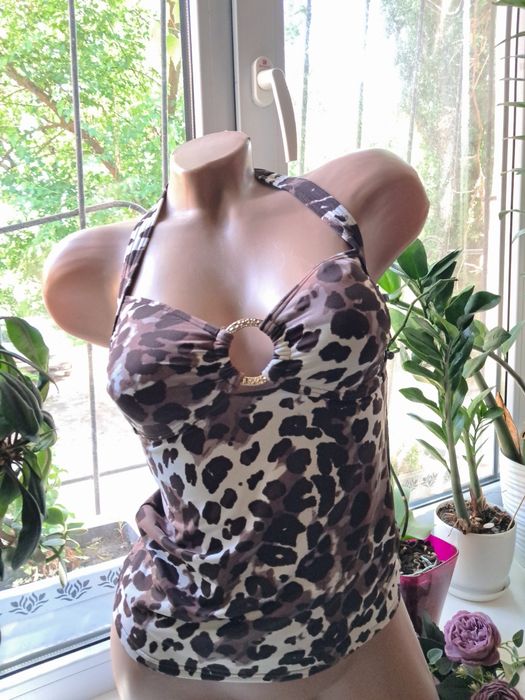 Майка леопард верх купальника танкини на поролоне Next