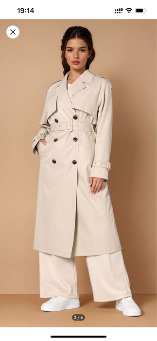 Плащ тренч молочного кольору розмір м