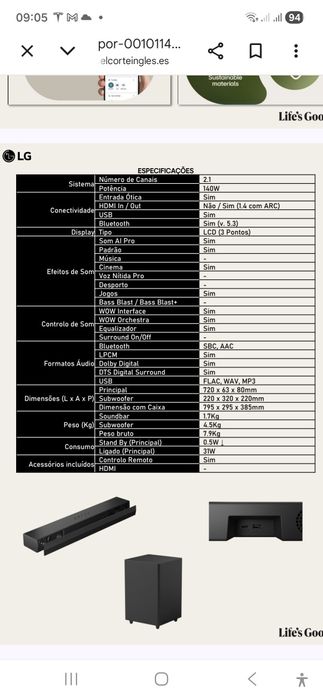 Soundbar LG S30A