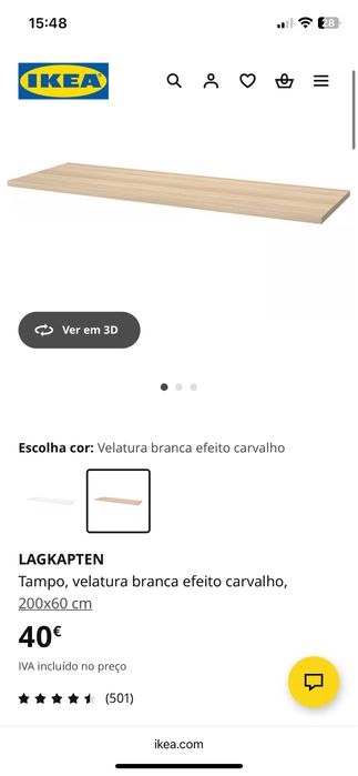 2x Blocos de gavates micke + tampo escritório lagkapten