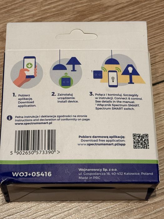 Smart włącznik światła Wi-Fi Spectrum SMART  (2 strefy) - 9 szt