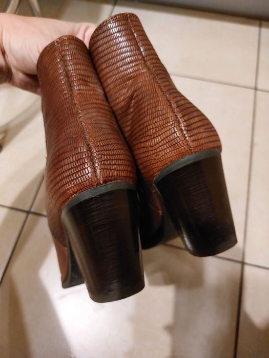 Botki 5th Avenue skóra brąz