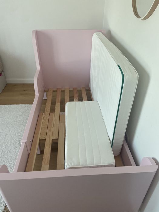 Cama BUSUNGE extensível, rosa claro, 80x200 cm