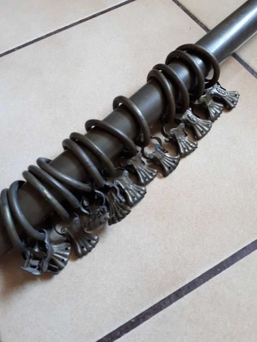 Oryginalny stary karnisz z mosiądzu, antyk