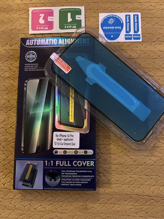 Szkło hartowane do Apple iPhone 14 Pro pełne z aplikatorem/ łatwy montaż samodzielny