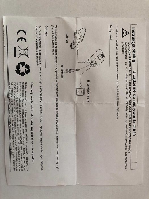 Urządzenie do nagrywania rozmów z telefonu stacjonarnego