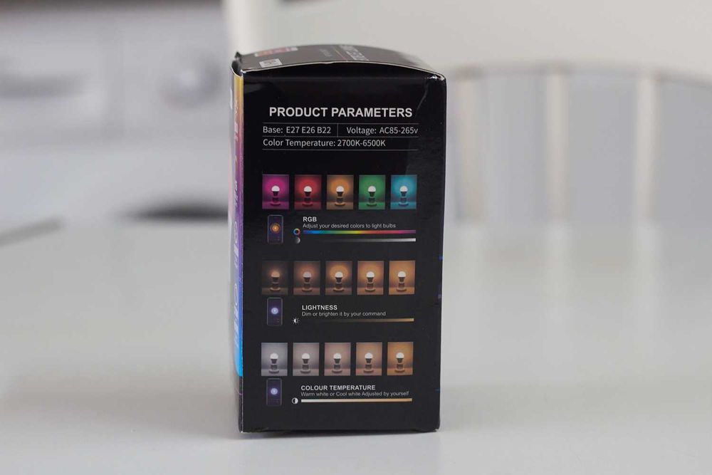 Lampada RGB e CCT – 16 milhoes de cores – Controlo por Bluetooth