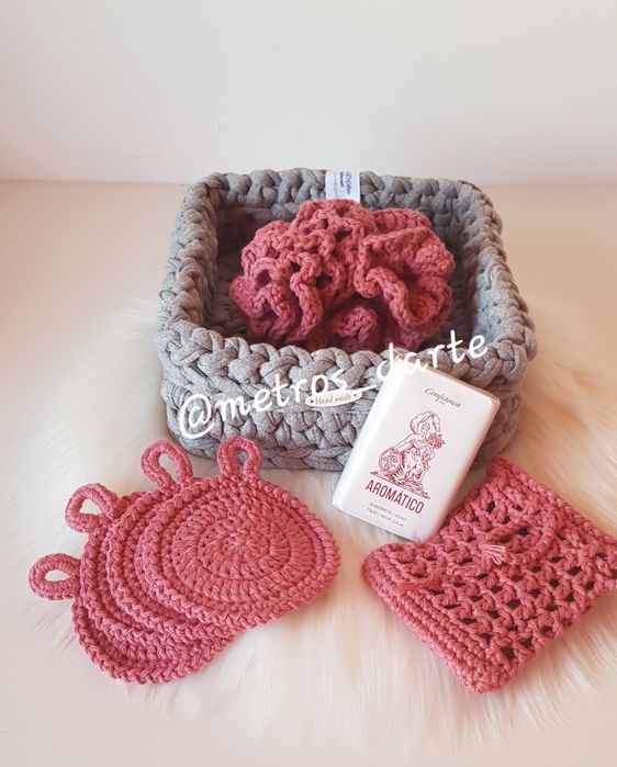 Kit Spa crochê feito à mão ecológico