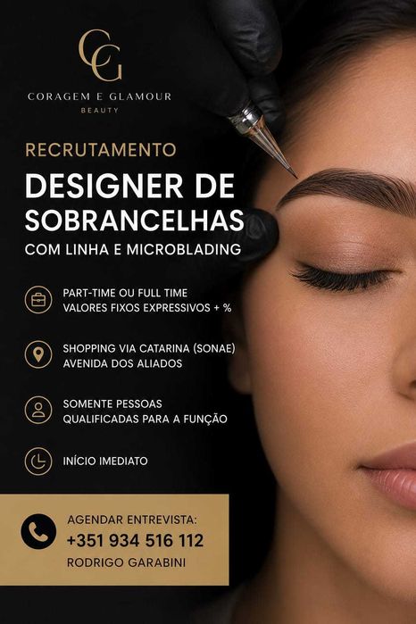 Profissionais Designer de sobrancelha ( Linha e Microblading)- Com experiência real.