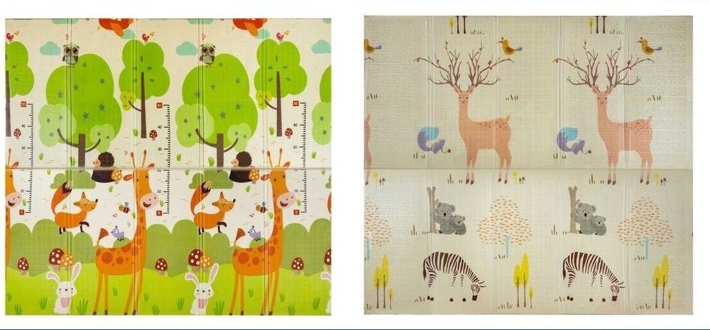 Mata piankowa do zabawy dla dzieci, 200 x 180 x 1 cm, zwierzątka