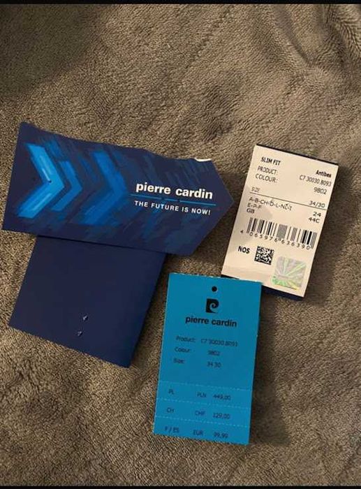 Jeansy męskie Pierre Cardin, czarne, rozmiar 34/30