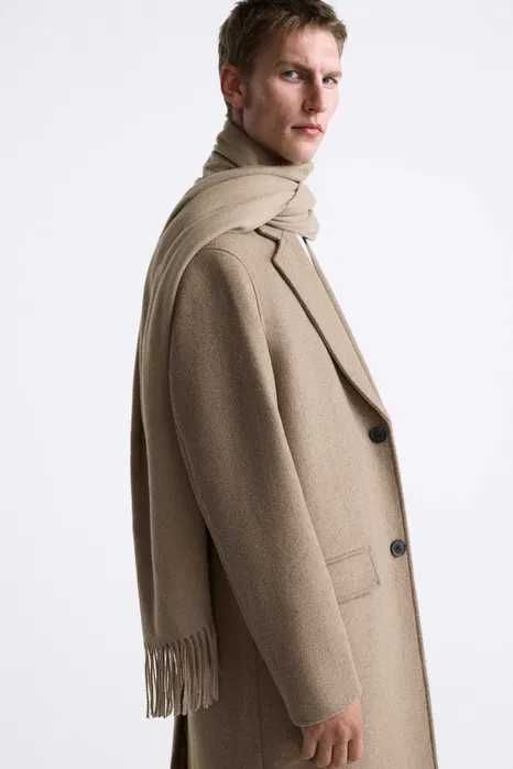 ZARA Luksusowy PŁASZCZ męski norkowy wełna XL SUPER CENA!