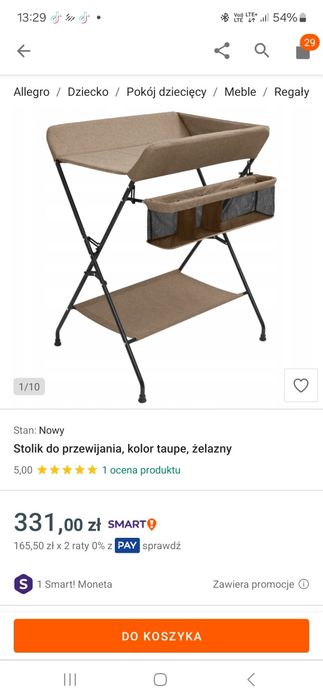 Stolik do przewijania ciemny brąz