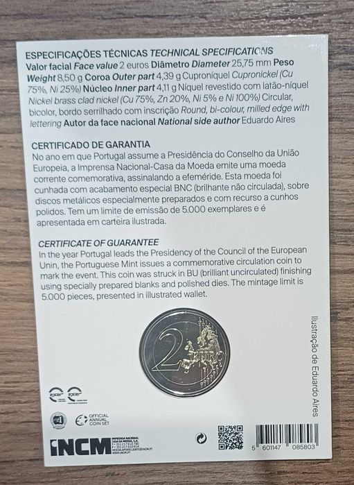 Moeda 2 euros BNC