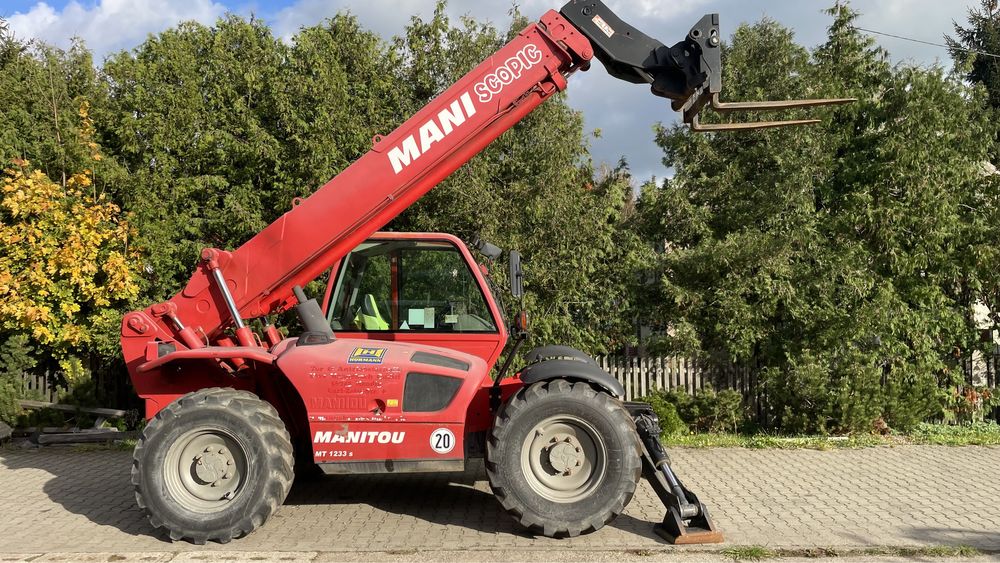 Ładowarka teleskopowa manitou MT1233S 12M widły+ łyżka+ kosz