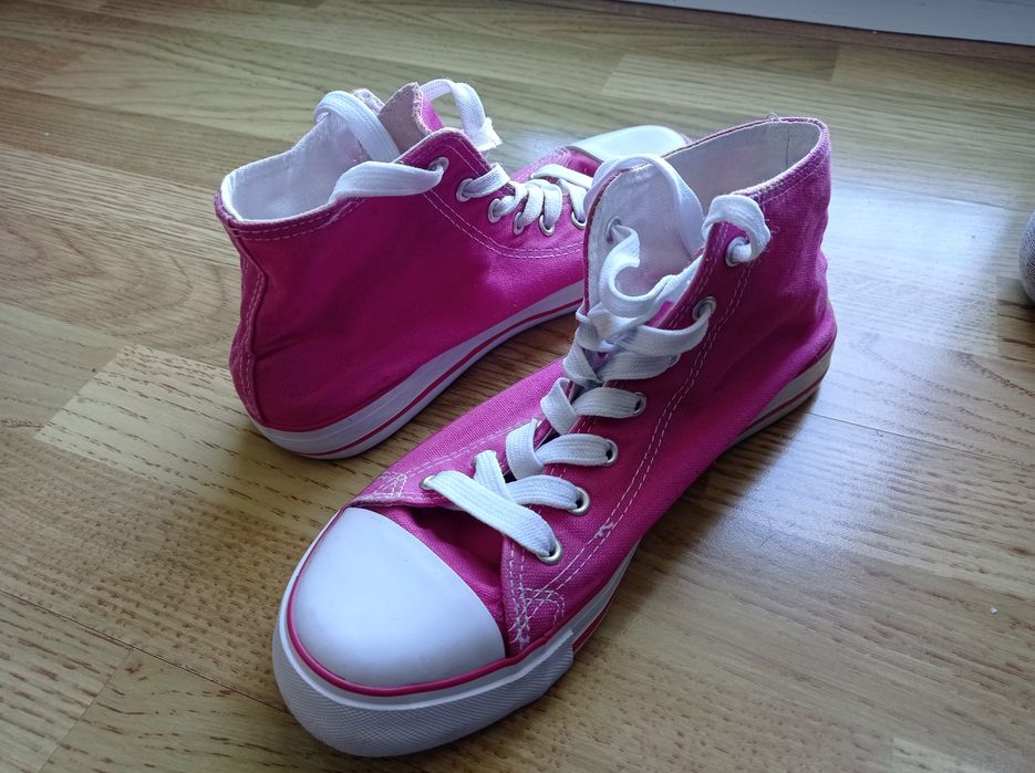 Trampki,buty, różowe,wysokie, 41,stan bdb,jak converse