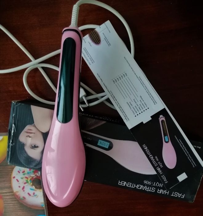 Щітка випрямляч Fast Hair Straightener HQT-906 Pink