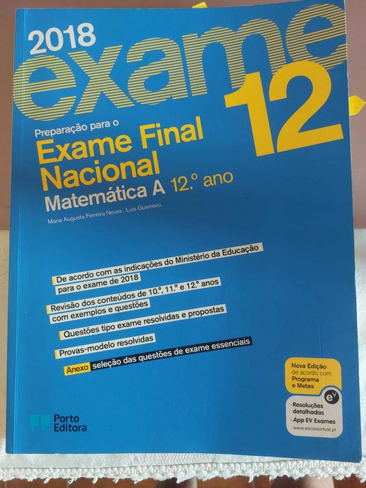 Livro "Preparação para o exame de Matemática A" - 2018