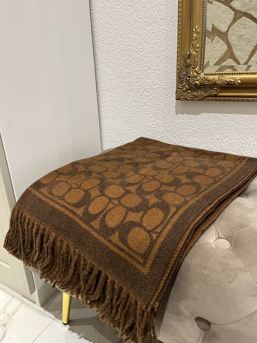 Szalik Coach brązowo-rudy Kaszmir