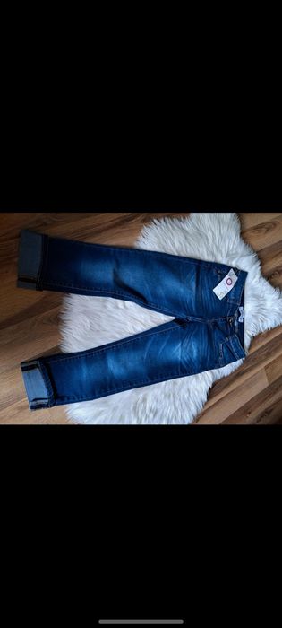 Jeansy rybaczki krótkie spodnie jeans 34