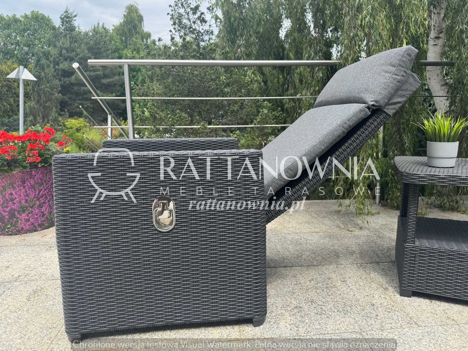 Zestaw Rozkładanych Foteli Wypoczynkowych Taras/Ogród Z Podnóżkami