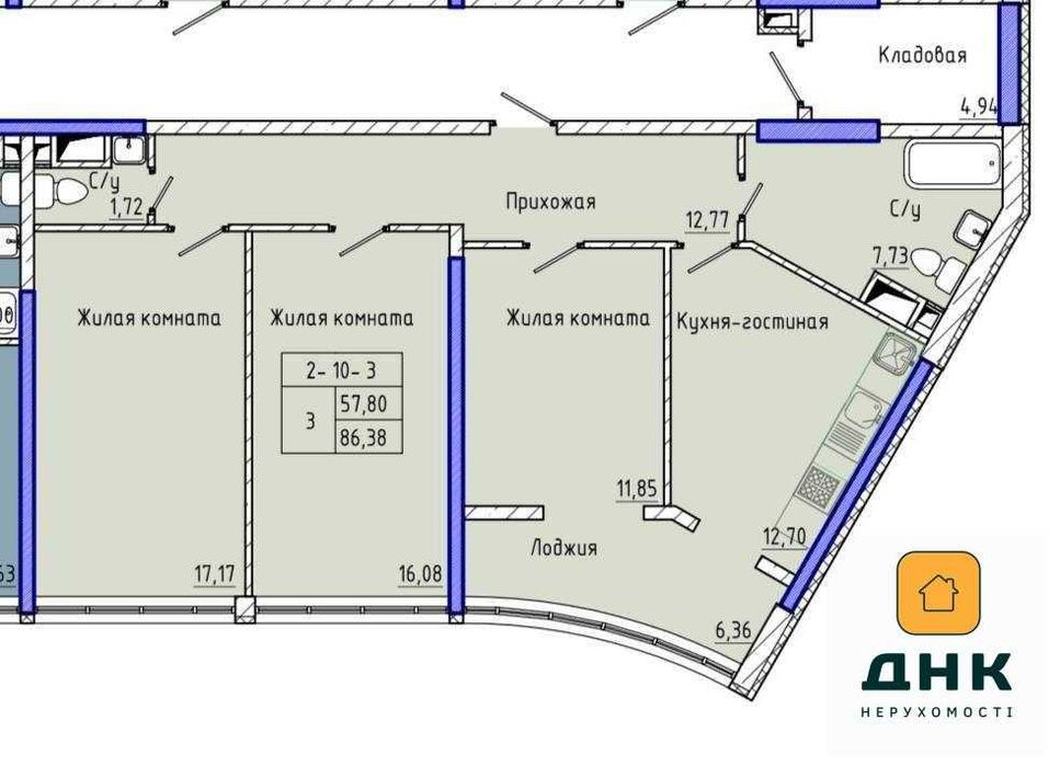 3-кімнатна квартира за адресою Куликове поле пл. (площа 91 м²) - Atlanta.ua - фото 3