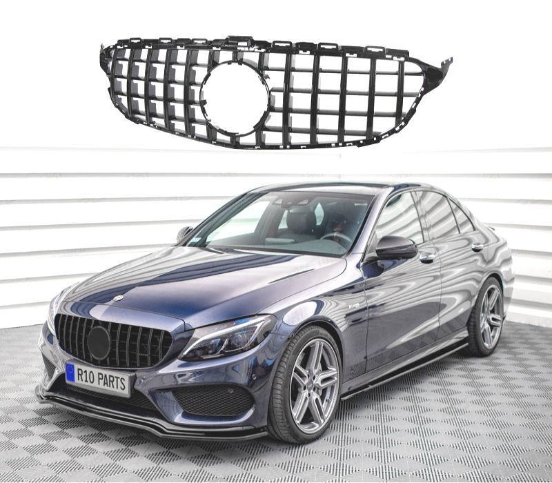 GRELHA MERCEDES CLASE C W205 14-18 LOOK AMG GT PRETO BRILHANTE
