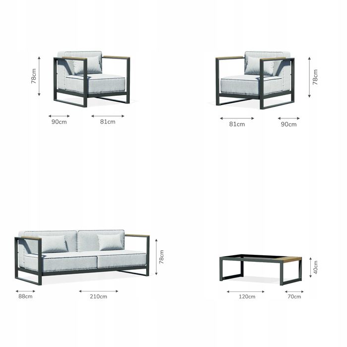 Zestaw Mebli Ogrodowych MADERA LIGHT