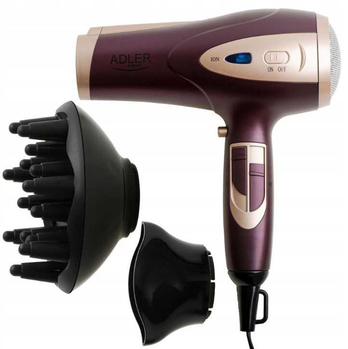 Suszarka do włosów Z JONIZACJĄ Zimny nawiew + Koncentrator i Dyfuzor