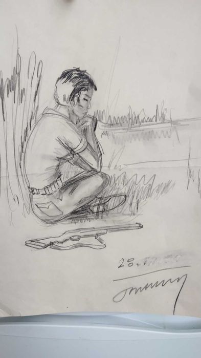 Два рисунка карандашом. Семидесятые годы прошлого века.