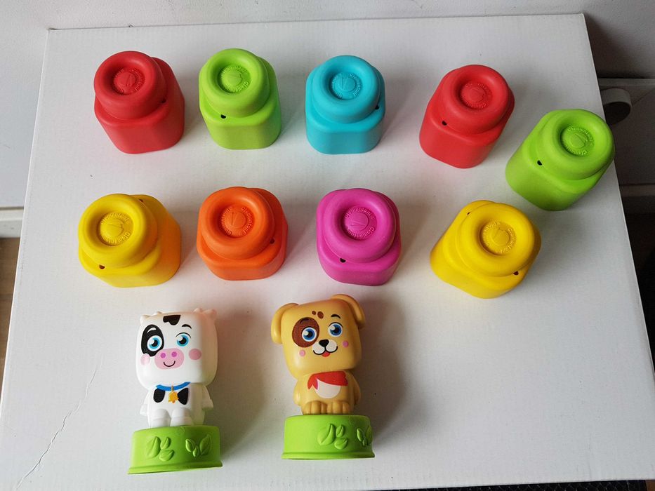 Clementoni sorter farma domek miękkie klocki Soft Clemmy pies krowa