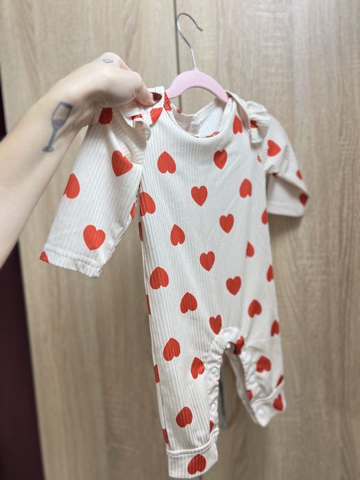 Ромпер з сердечками рубчик