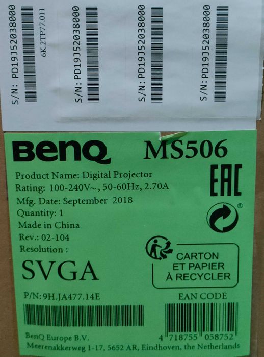 Projektor cyfrowy Benq MS506