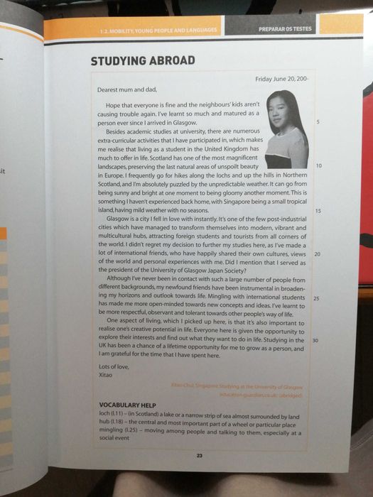 Preparar os testes de inglês do 10º ano.