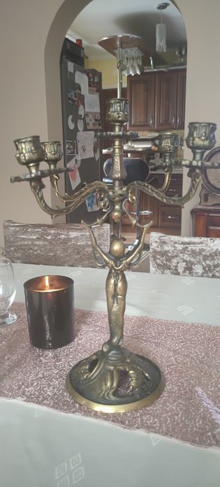 Świecznik mosiężny kobieta figurki cena promocyjna