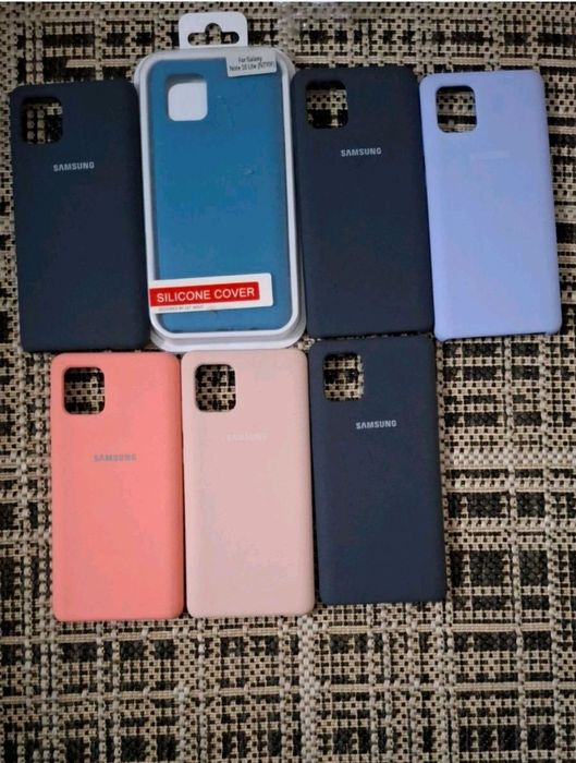 Чехол силиконовый Самсунг  Note 10 lite. Soft-touhc покрытие с микрофиброй внутри.